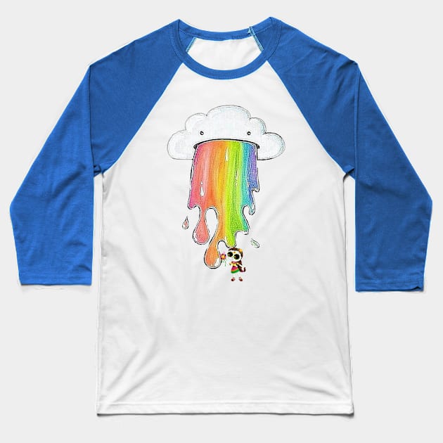 colorful rain Baseball T-Shirt by The Pharaohs